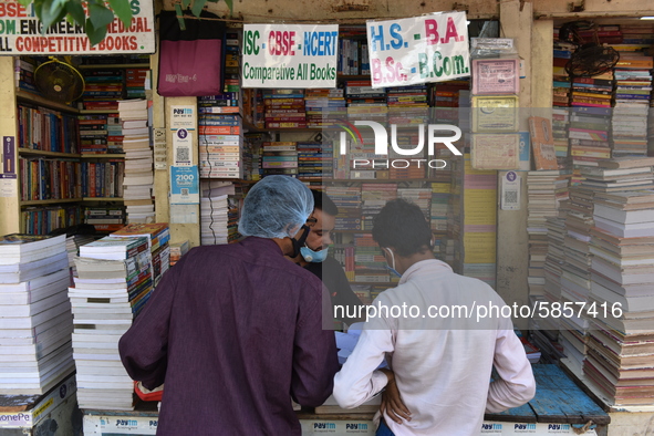 Empty streets of the Book Market In Kolkata, India, on July 16, 2020. According to the very recent situation all the educational institution...