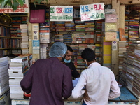 Empty streets of the Book Market In Kolkata, India, on July 16, 2020. According to the very recent situation all the educational institution...