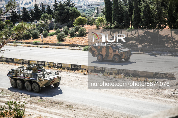 A joint Russian-Turkish patrol operates on the M4 motorway from the village of Turnaba to the village of Ain Al-Hour to the west of the city...