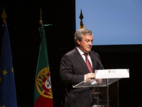 Mayor of Gaia, Eduardo Vitor Rodrigue speaks during a session meeting, at the Autidorio Municipal de Gaia, of agreements to remove asbestos...