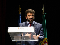 Minister of Education Tiago Brandao Rodrigues at a session, at the Autidorio Municipal de Gaia, of agreements to remove asbestos in schools...