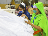 Ready made garments workers works in a garments factory in Dhaka on July 25, 2020. (