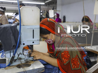 Ready made garments workers works in a garments factory in Dhaka on July 25, 2020. (