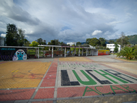 Students of the National University of Colombia 'Universidad Nacional de Colombia' in Bogota protest by setting a campsite inside campus for...