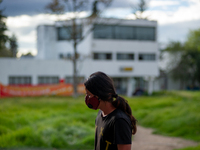 Students of the National University of Colombia 'Universidad Nacional de Colombia' in Bogota protest by setting a campsite inside campus for...