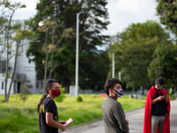 Students of the National University of Colombia 'Universidad Nacional de Colombia' in Bogota protest by setting a campsite inside campus for...