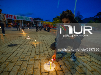 Students strike on the National University of Colombia for a free of charge semester as many of them had been hit by the economic recession...