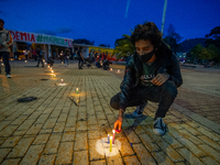 Students strike on the National University of Colombia for a free of charge semester as many of them had been hit by the economic recession...