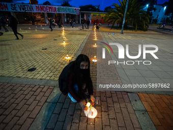 Students strike on the National University of Colombia for a free of charge semester as many of them had been hit by the economic recession...