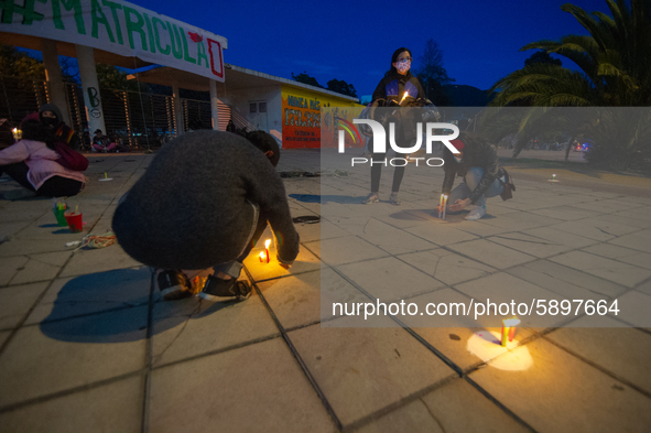 Students strike on the National University of Colombia for a free of charge semester as many of them had been hit by the economic recession...