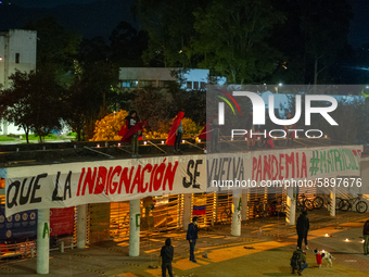 Students strike on the National University of Colombia for a free of charge semester as many of them had been hit by the economic recession...