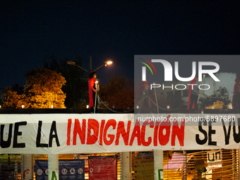 Students strike on the National University of Colombia for a free of charge semester as many of them had been hit by the economic recession...