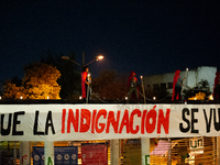 Students strike on the National University of Colombia for a free of charge semester as many of them had been hit by the economic recession...