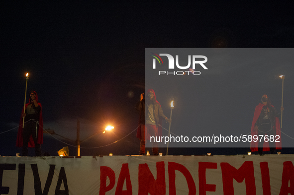 Students strike on the National University of Colombia for a free of charge semester as many of them had been hit by the economic recession...