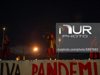 Students strike on the National University of Colombia for a free of charge semester as many of them had been hit by the economic recession...