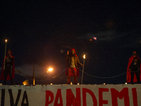 Students strike on the National University of Colombia for a free of charge semester as many of them had been hit by the economic recession...