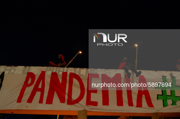 Students strike on the National University of Colombia for a free of charge semester as many of them had been hit by the economic recession...