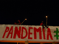 Students strike on the National University of Colombia for a free of charge semester as many of them had been hit by the economic recession...