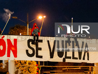 Students strike on the National University of Colombia for a free of charge semester as many of them had been hit by the economic recession...