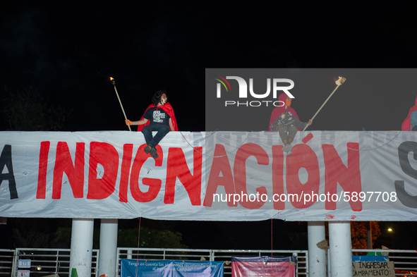 Students strike on the National University of Colombia for a free of charge semester as many of them had been hit by the economic recession...