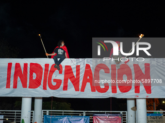 Students strike on the National University of Colombia for a free of charge semester as many of them had been hit by the economic recession...