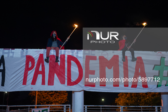 Students strike on the National University of Colombia for a free of charge semester as many of them had been hit by the economic recession...