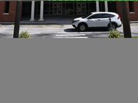 The entrance to Layer Elementary School is seen a week before classes begin for the school year during the COVID-19 pandemic on August 10, 2...