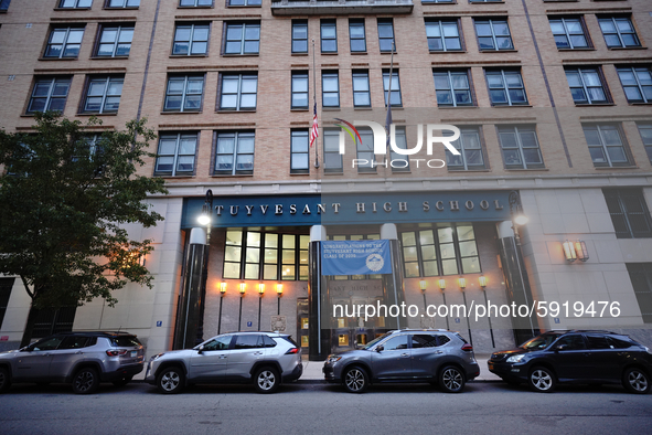 A view of Stuyvesant High School in Manhattan  as New York City, United States continues Phase 4 of re-opening following restrictions impose...