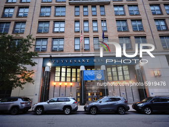 A view of Stuyvesant High School in Manhattan  as New York City, United States continues Phase 4 of re-opening following restrictions impose...