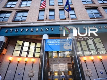 A view of Stuyvesant High School in Manhattan  as New York City, United States continues Phase 4 of re-opening following restrictions impose...