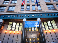 A view of Stuyvesant High School in Manhattan  as New York City, United States continues Phase 4 of re-opening following restrictions impose...