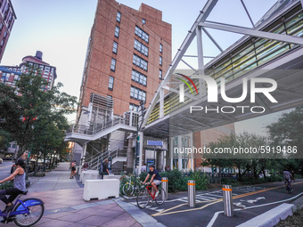 A view of Stuyvesant High School in Manhattan  as New York City, United States continues Phase 4 of re-opening following restrictions impose...