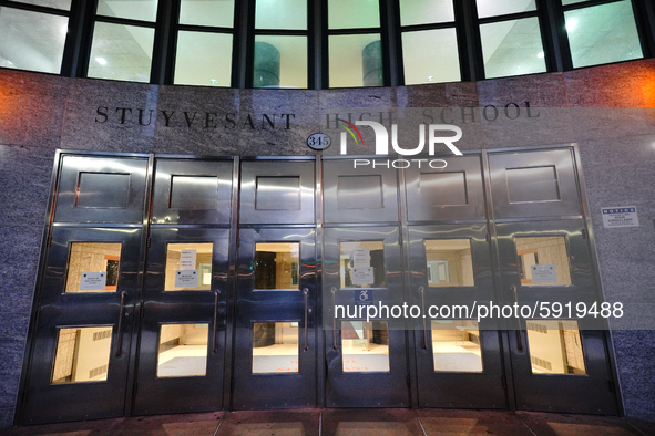 A view of Stuyvesant High School in Manhattan  as New York City, United States continues Phase 4 of re-opening following restrictions impose...