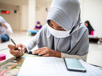 Mosque Al - Ikhlas, Bintaro provided free WiFi Internet Connection to students who want to learn online. Some Students whoe live near by the...