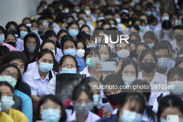 The ''Bad Students'' student activist group gathered at Thailand's Ministry of Education in Bangkok, Thailand, on August 19, 2020 to protest...