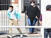 Students leaving college on the first day of school on September 1, 2020 in Chateaubriant, in western France. Due to the coronavirus epidemi...