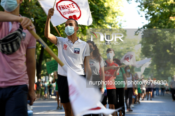 Teachers demands a safe return to classrooms in Madrid on 5th September, 2020. 