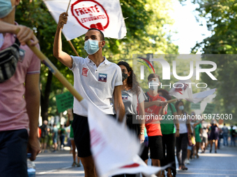 Teachers demands a safe return to classrooms in Madrid on 5th September, 2020. (