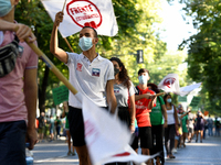 Teachers demands a safe return to classrooms in Madrid on 5th September, 2020. (