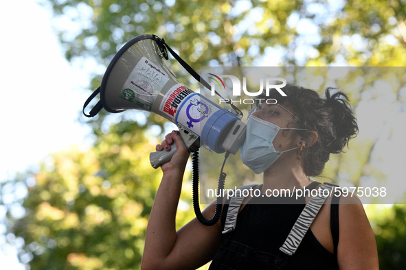 Teachers demands a safe return to classrooms in Madrid on 5th September, 2020. 