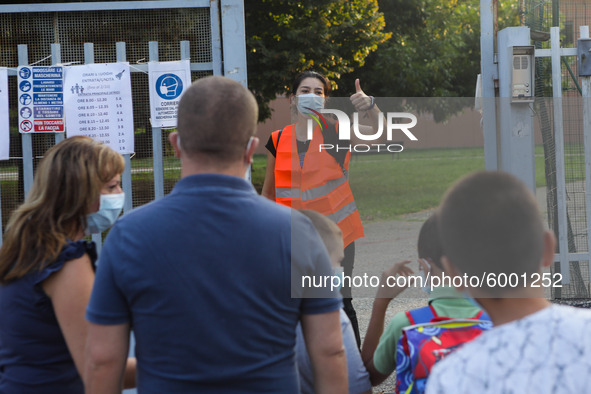 Reopening of schools after the forced closure due to the Coronavirus emergency in Italy, Milan, Italy, on September 14, 2020 