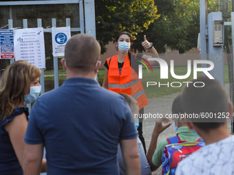 Reopening of schools after the forced closure due to the Coronavirus emergency in Italy, Milan, Italy, on September 14, 2020 (