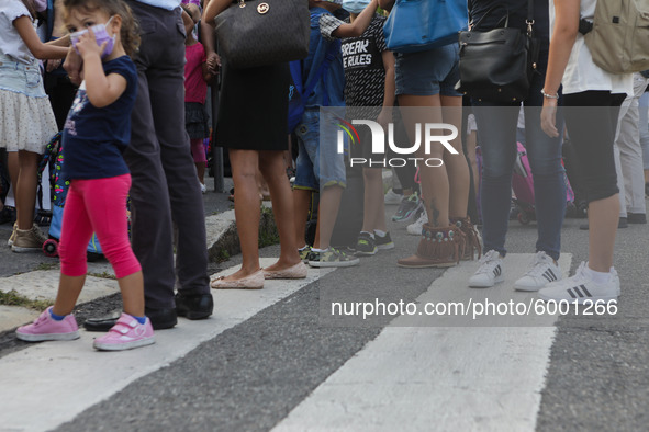 Reopening of schools after the forced closure due to the Coronavirus emergency in Italy, Milan, Italy, on September 14, 2020 