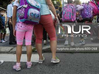 Reopening of schools after the forced closure due to the Coronavirus emergency in Italy, Milan, Italy, on September 14, 2020 (