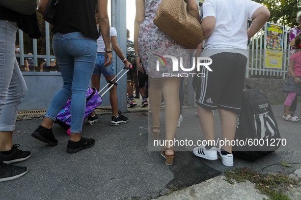 Reopening of schools after the forced closure due to the Coronavirus emergency in Italy, Milan, Italy, on September 14, 2020 