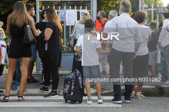 Reopening of schools after the forced closure due to the Coronavirus emergency in Italy, Milan, Italy, on September 14, 2020 