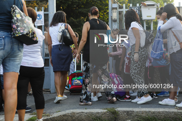 Reopening of schools after the forced closure due to the Coronavirus emergency in Italy, Milan, Italy, on September 14, 2020 