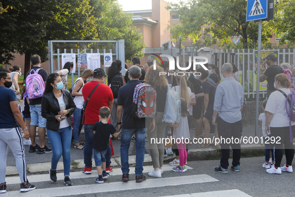 Reopening of schools after the forced closure due to the Coronavirus emergency in Italy, Milan, Italy, on September 14, 2020 