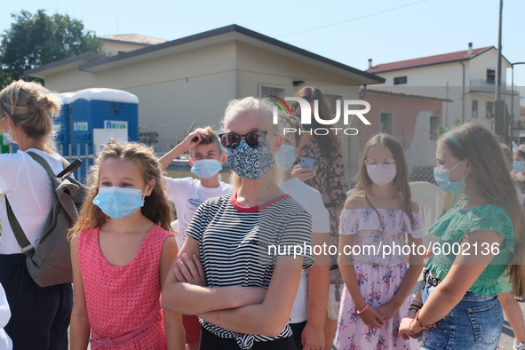 On the occasion of the reopening of schools and the start of the new school year, students attend  'Tutti a scuola' (Everyone At School) eve...