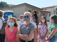 On the occasion of the reopening of schools and the start of the new school year, students attend  'Tutti a scuola' (Everyone At School) eve...